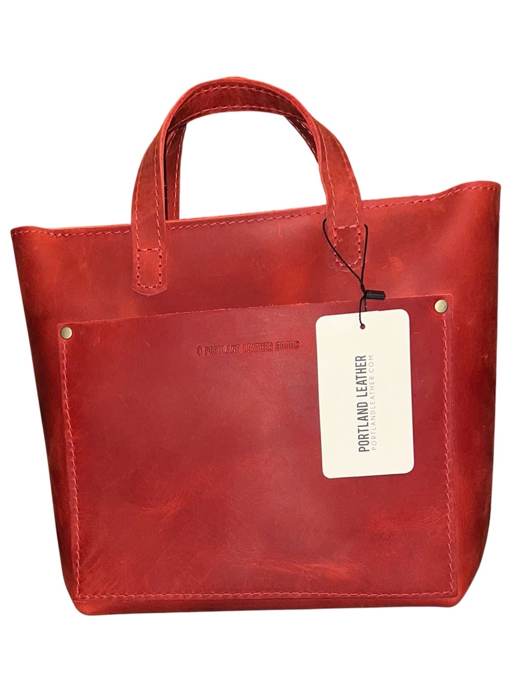Portland Leather Mini Zipper Crossbody Tote in Phoenix Red - NWT - Picture 2 of 7
